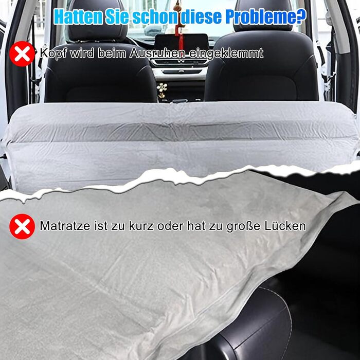 Підлокітник для заднього сидіння автомобіля, розширювач сидіння, флісова підстилка для кемпінгу та сну, універсальний для SUV, MPV та компактних авто (Чорний)