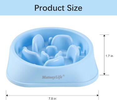 Миска для собак MateeyLife Slow Feeder - повільна годівниця, синій/темно-синій, середня