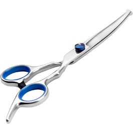 Професійна вигнута фен-ножиця для собак та котів, з безпечними кінцями, з титанової сталі