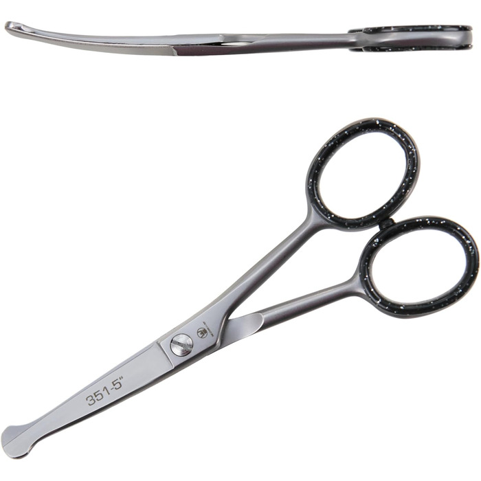 Професійна ножиці для грумінгу собак Weltmeister Solingen: вигнуті, з мікро-зубчиками, 5 дюймів (11,8 см), преміум-якість, Made in Germany