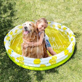 Дитячий надувний басейн Float Joy з розпилювачем, 150x45 см, для дітей, немовлят і домашніх тварин, лимон, для балкона та вулиці