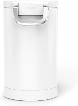 Контейнер для кормів для тварин simplehuman, стійкий до відбитків пальців, 25 л, біла сталь