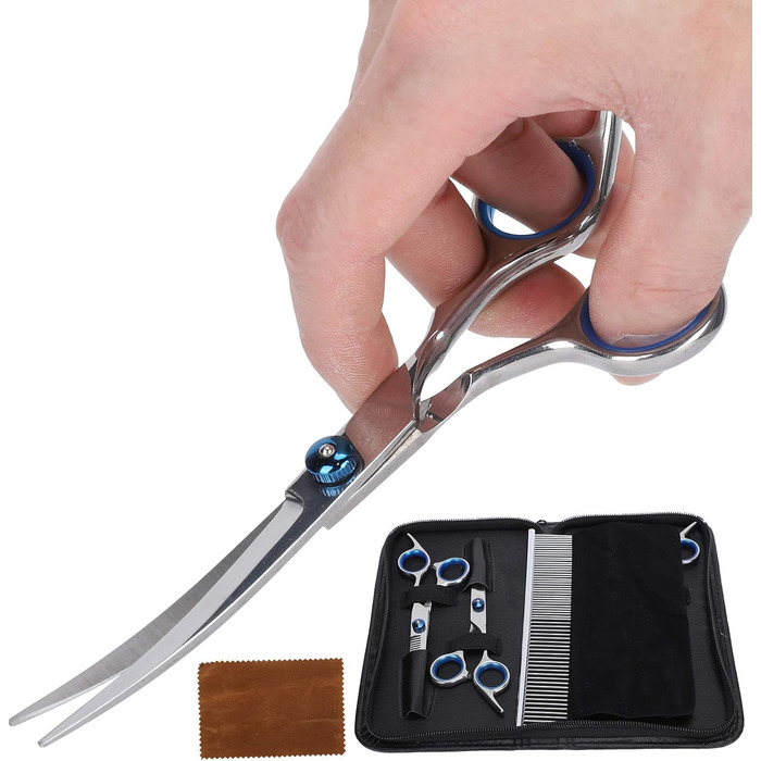 Набір для грумінгу собак: професійні ножиці, розчіска-гребінець, ножиці для тонкого хутра. З нержавіючої сталі. Підходить для собак, котів та інших тварин