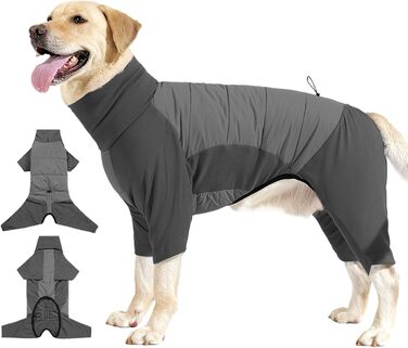 Зимовий теплий одяг для собак – куртка з коміром для цуценят та великих собак | Зручний зимовий костюм для прогулянок, кемпінгу, походів