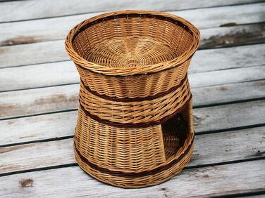 Гніздо для котів та собак: кругле, з прутистої верби, діаметр 47 см, 2 поверхи