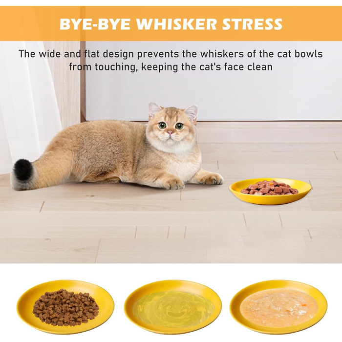 Набір мисок для котів Katzennapf, 6 шт., кераміка, кольорові, для кошенят та котів з короткими лапами, 15x15x3 см, 6 кольорів