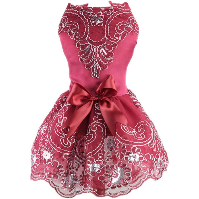 Сукня-тьюль для собак та котів DELIFUR: сукня-принцеса для святкування дня народження (Червоний, M)