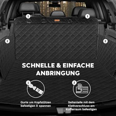 Захист для багажника автомобіля від бруду та подряпин для собак, водонепроникний, чорний, 174 x 190 см