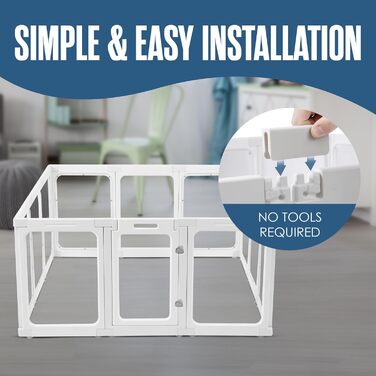 Акрилове переносне вольєр для собак Houseables - внутрішній вольєр, прозорі панелі, для цуценят та собак