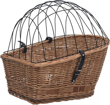 Вінтажний кошик для велосипеда з лози для тварин, 55x31x36 см, міцний та простий у встановленні