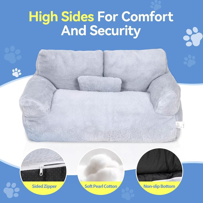 М'яке ліжко для котів та собак великого розміру 90x56x30 см, з неслизьким дном