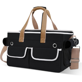 Транспортна переноска для котів та собак ALLSOPETS, складана, чорна