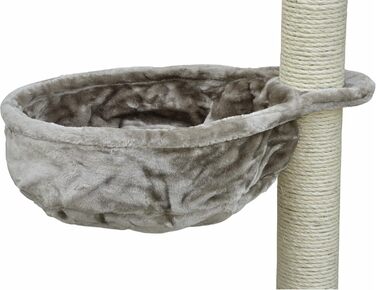 М'яке ліжко-лежанка для котів Nanook, 40 см, сіре. Лежанка-лежанка для котів, платформа для дряпання, аксесуар для котячого дерева.