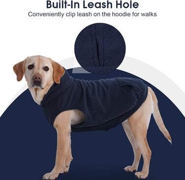 Теплий флісовий світшот-худі IECOii для великих собак, блакитний (4XL)