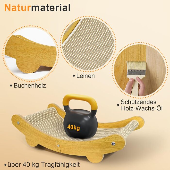 LUMIN TUTU Двостороння кігтеточка та ліжко для котів, 59x34 см, міцна та багаторазова, без виділення ворсу