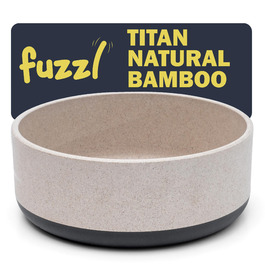 Миска для собак Fuzzl Titan з бамбука та гуми, 22 см, сіра, 2.5 л - антибактеріальна, нековзка, екологічна