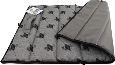 Килимок для собак JEGGO 'Cannes', компактний та розкладний з ручкою, для собак та сім'ї, ідеальний для подорожей, з водонепроникним покриттям з одного боку, Made in EU (Small, Grey) Grey Small