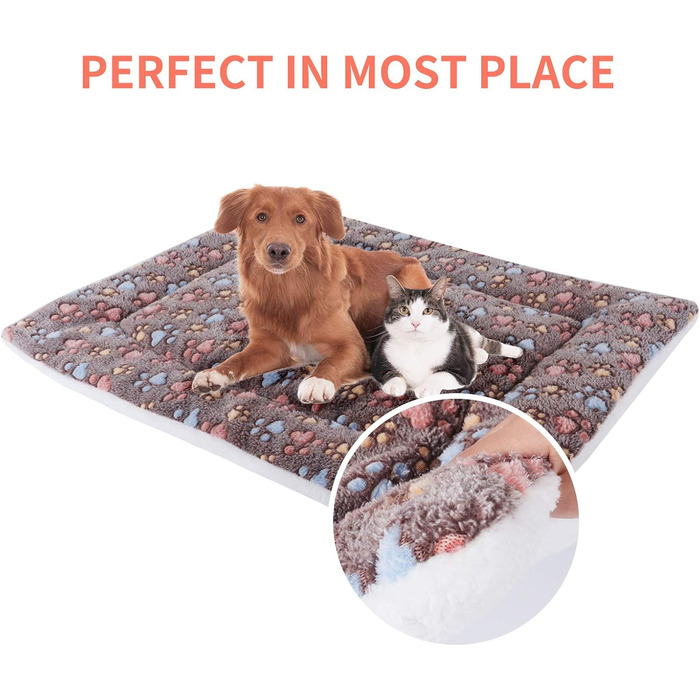 М'який теплий плед для собак та котів з фланелі, Coffee, 69 x 52 см