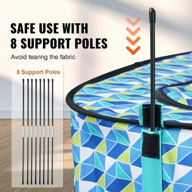 Клітка для цуценят VEVOR, розкладний вольєр для собак, 812 x 609 x 558 мм, з мискою, 600D Oxford, для малих та середніх тварин