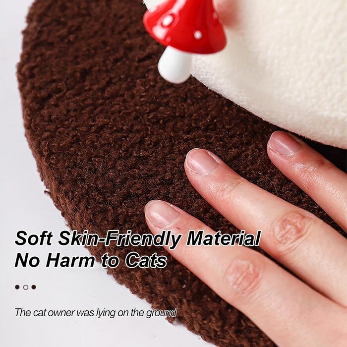 Дерев'яний кігтеточка для котів Niktule з сизалевого мотузка та підвісним іграшковим грибом | Кігтеточка-дерево для дому, захист меблів від кігтів