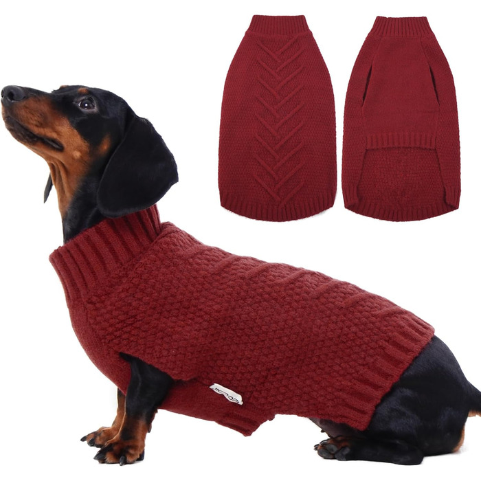 Теплий зимовий пуловер для собак IECOii середнього та великого розміру, червоний, з флісу. Зимовий одяг для собак, теплий світшот, пуловер на Новий Рік