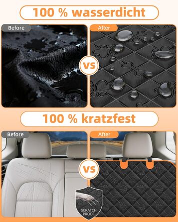 Накладка на сидіння автомобіля для собак, 100% водонепроникна, захист від подряпин, універсальна, з боковими захистами та віконцем для собаки