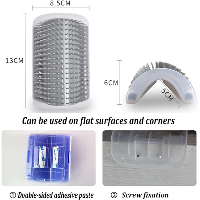 Щітка для котів 3-в-1: масажер, гребінець для короткої та довгої шерсті, щітка для догляду за обличчям, масажний кулястий інструмент для котів