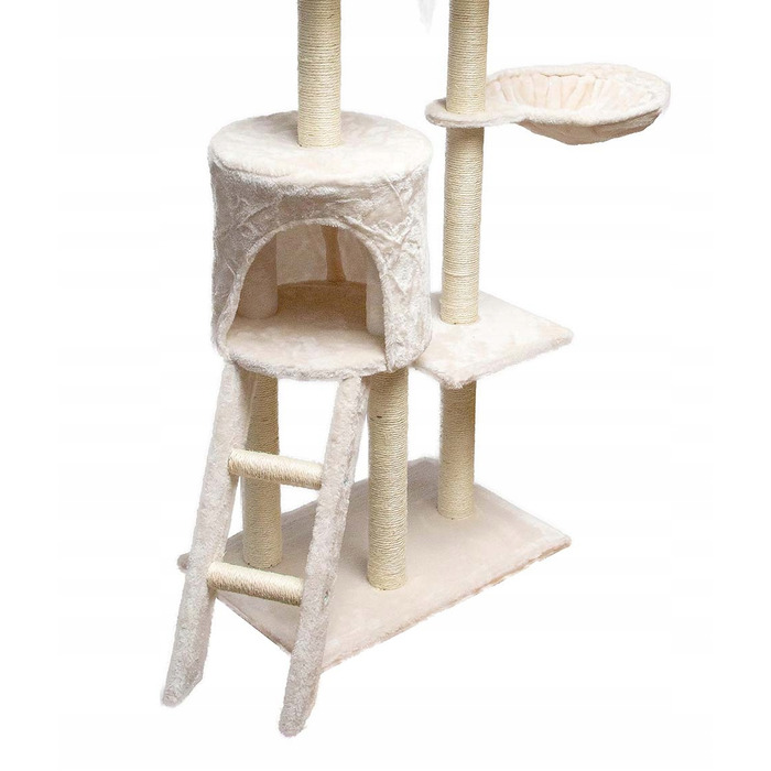 Високий когтеточка-комплекс із лежаком та стовпчиком для кігтів, вежа Pet HOBBY 101 — 160 см