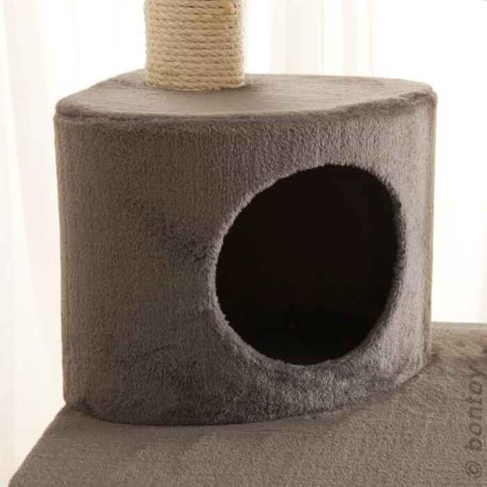 Дряпак для котів Bontoy Jerry, сірий, 126 см, стовпи з сизалю 9 см, підходить для великих котів