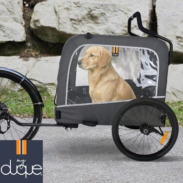 Carter - Велосипедна коляска для собак та домашніх тварин 3в1, причіп, візок для покупок, таргалка, легкий у складанні, сірий, вантажопідйомність 50кг