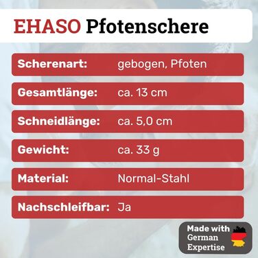 Преміум ножиці для грумінгу собак EHASO, 13 см, легкі, вигнуті | Японські ножиці для грумінгу, професійні
