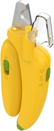 Безпечний тример для кігтів собак та котів BESPORTBLE з LED-підсвічуванням (14x5x2 см, жовтий)