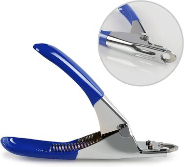 Професійні ножиці для грумінгу собак та котів, триммер для догляду за кігтями, з безкоштовною пилочкою, нержавіюча сталь, зручні ручки – для безпечного та професійного догляду, блакитні