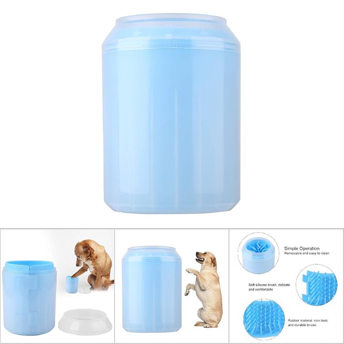 Мийка для лап собак Oumefar - портативна щітка для чищення лап з м'якої силіконової щетини (Блакитна)