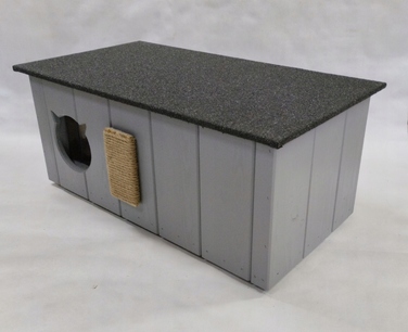 Будиночок для кота, сірий, прямокутний (86 x 47 x 37 см)