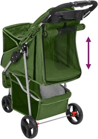 Складаний візок для собак vidaXL 80x46x98 см, оксфорд, зелений