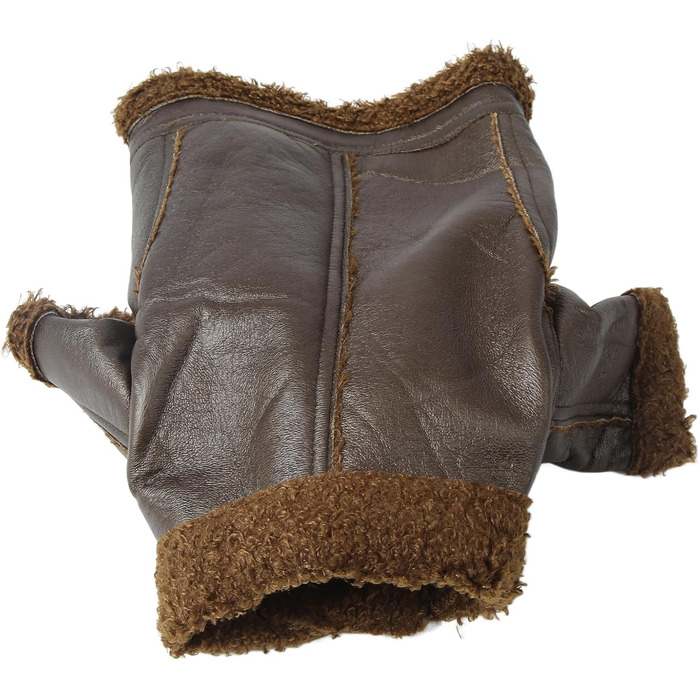 Зимовий шкіряний теплий одяг для собак Pssopp, куртка з PU-шкіри, зручний підклад з фетру, для маленьких, середніх та великих собак, розмір M