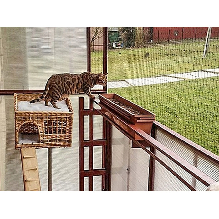 Захисна сітка на балкон від котів та птахів Linarem, бежева, без свердління, 5x3м