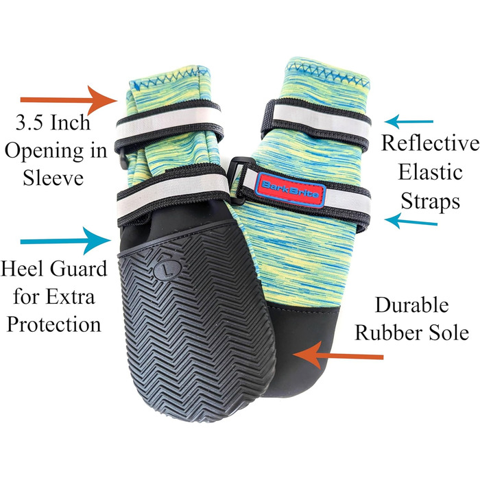 Чоботи для собак Bark Brite Allwetter Neopren, великий розмір, блакитний (з відбиваючими елементами)