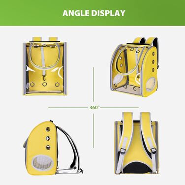 Рюкзак для собак та котів PETCUTE, дихаючий, прозорий, з матрацом, для подорожей, дозволений авіакомпаніями