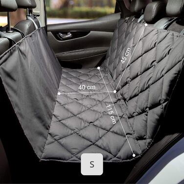 Захисний килимок для собак у машину, на заднє сидіння - міцний, водонепроникний, миється до 95°C, сірий (S, 115 см)