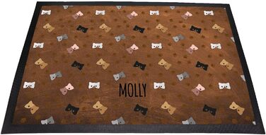 Килимок для годівлі собак з мотивом лапок | Персоналізований з ім'ям | Можливість прання | (для котів коричневого кольору)