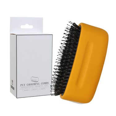 Щітка для котів та собак для видалення шерсті | Інструмент для догляду за тваринами з довгою шерстю, щоденна щітка для купання та дому, білий (жовтий)