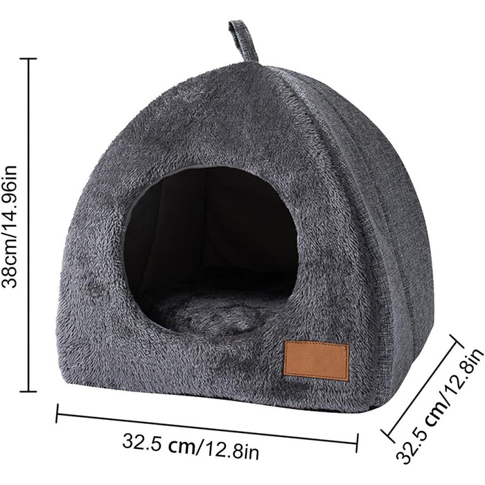 Кігтеточка-будиночок для котів з фетру, чорно-сірий, 40x40x41 см, M