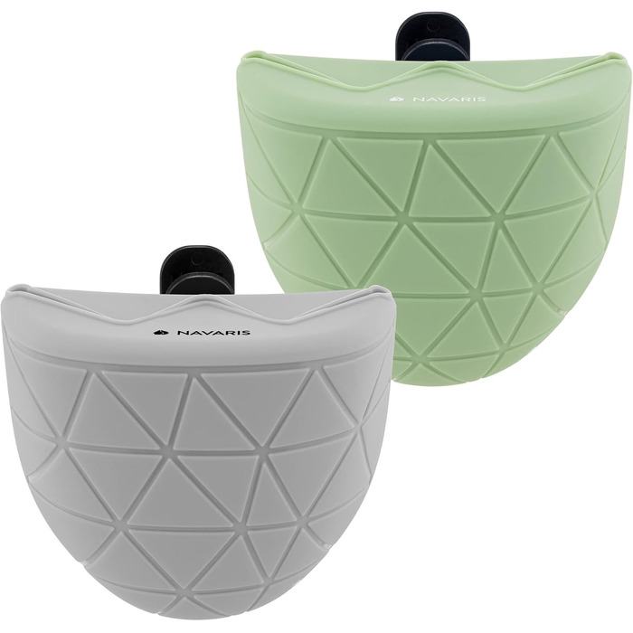 Набір силіконових мішечків для корму Navaris для собак (2 шт.) - мішечки для ласощів з кліпсою та магнітом - сумка для корму, сухого та вологого корму (сірий & темно-синій, зелений/сірий)