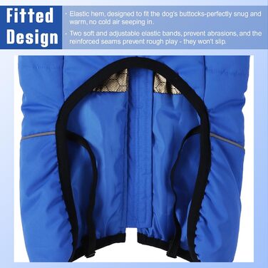 Тепла зимова куртка для собак з повним об'ємом, водонепроникна жилетка з нагрудником, підходить для цуценят, синього кольору