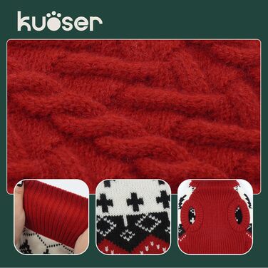 Теплий зимовий пуловер для собак Kuoer, червоний (XS)