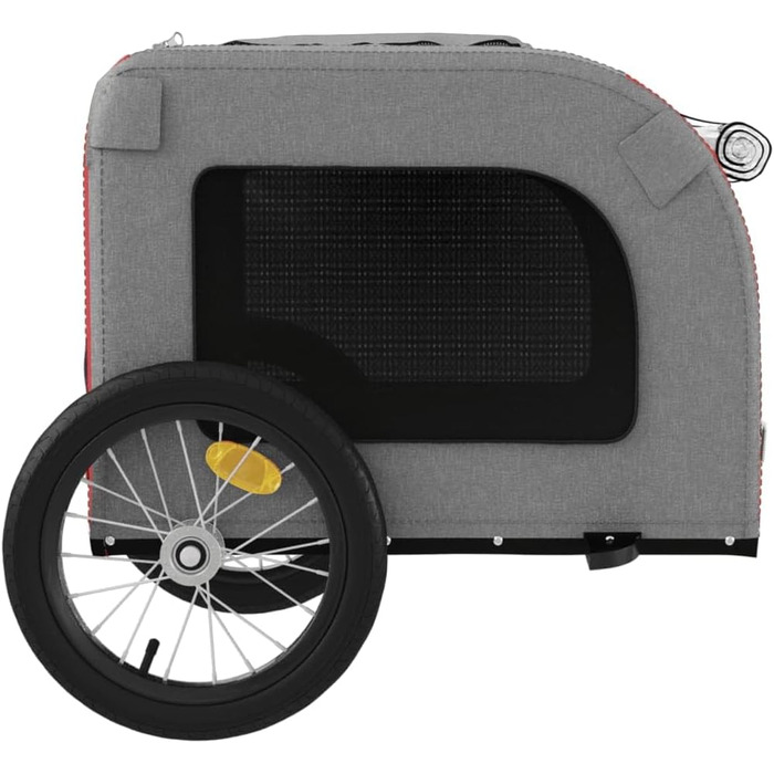 Причіп для велосипеда з собаками, червоний та сірий, Oxford-Gewebe та залізо, для собак та котів LH13839