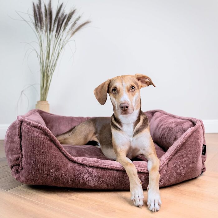 Ортопедичне ліжко для собак 4L Textil IRIS Premium-LINE, рожеве (80x60 см)