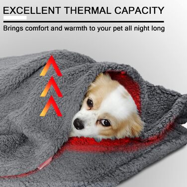 М'яка тепла флісова ковдра для собак та котів, 100 x 120 см, машинного прання (Сірий)